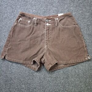 Steele Brown Corduroy Shorts High Waisted Double Button Hip Hugger Size 7 VTG